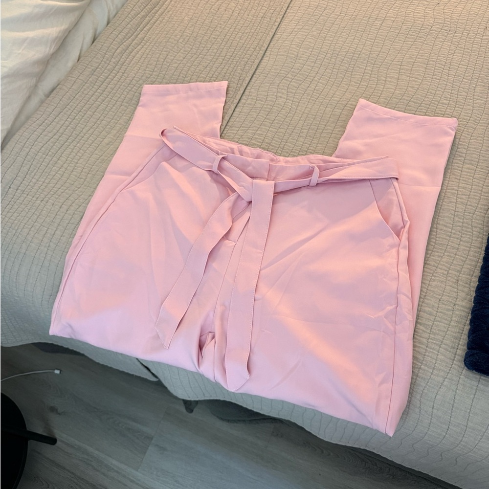 Elegant Light Pink Women's Pant Trousers